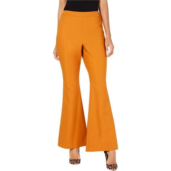 I-N-C Womens Solid Casual Wide Leg Pants, Yellow, NWT - Picture 1 of 1